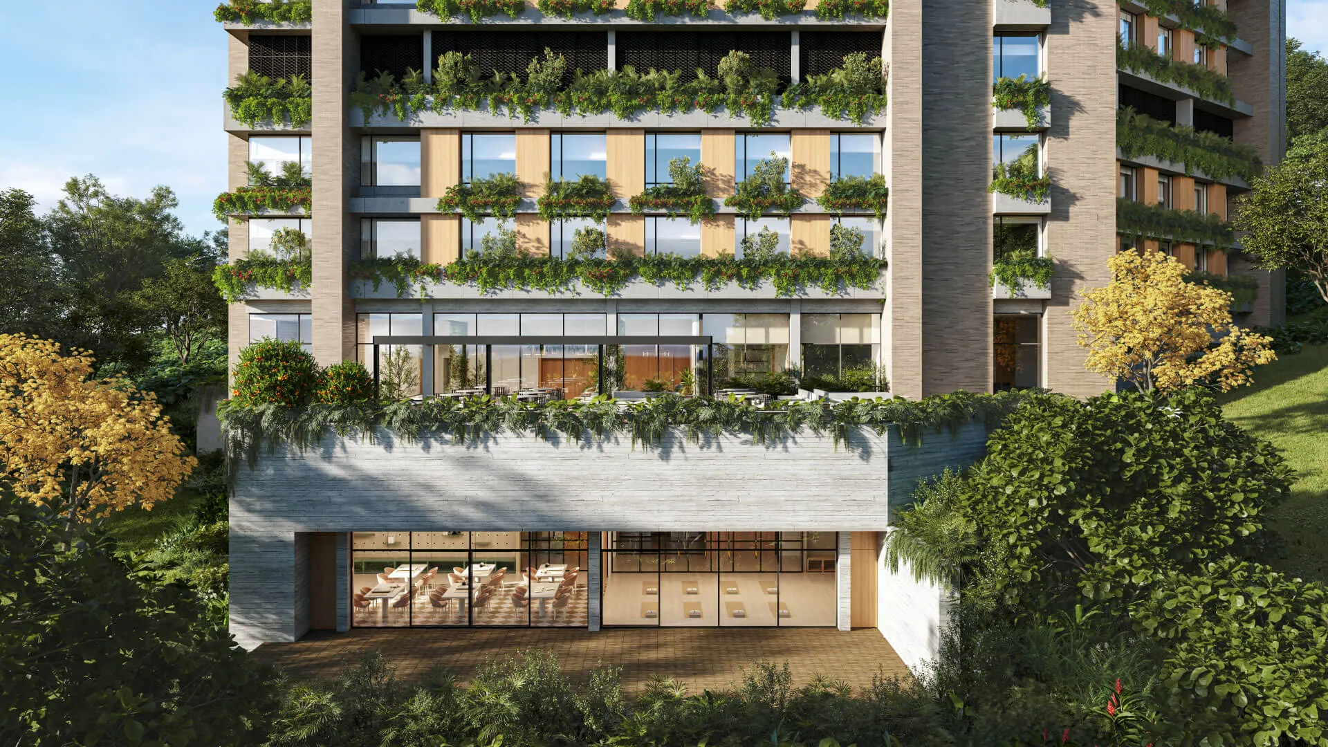 Fachada de Casa Nua Country, proyecto de senior living